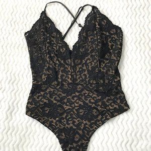 Windsor Black and Cream Laced Bodysuit